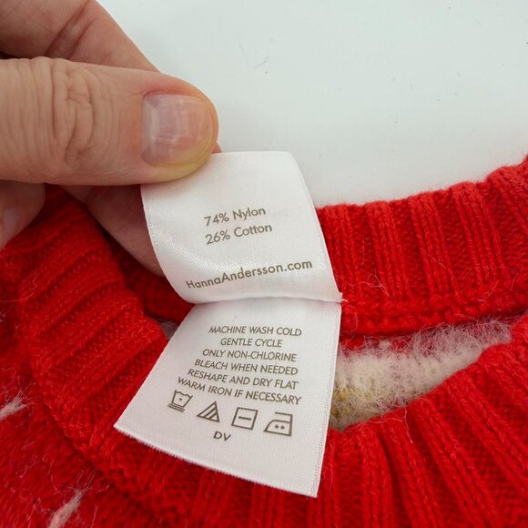 Hanna Andersson Girls Fair Isle Knit Sweater Red Multicolor Size US 4 - Picture 4 of 5